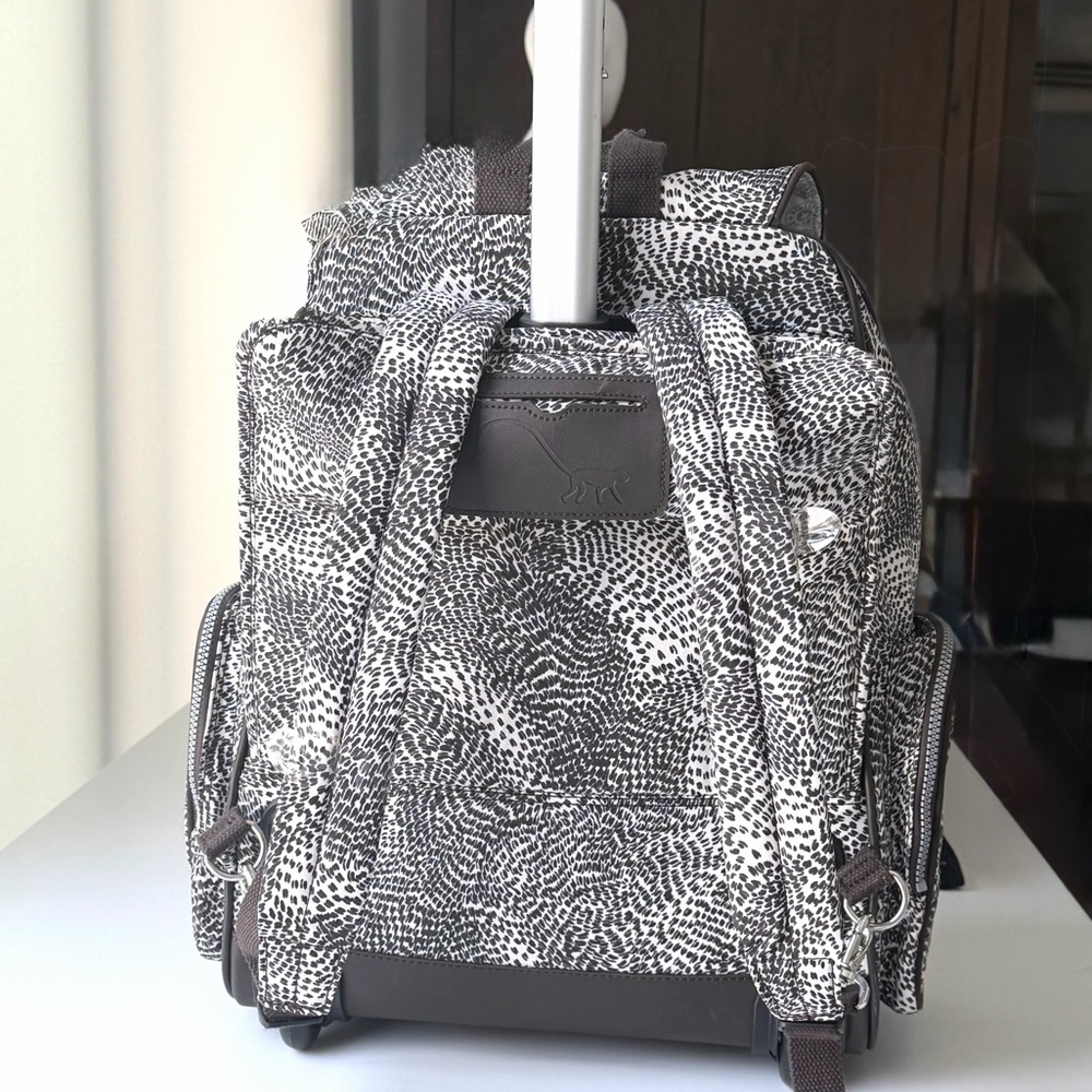 Kipling Wheeled Backpack Carry-On Roller Safari Print NWT w/ Monkey - Picture 3 of 17